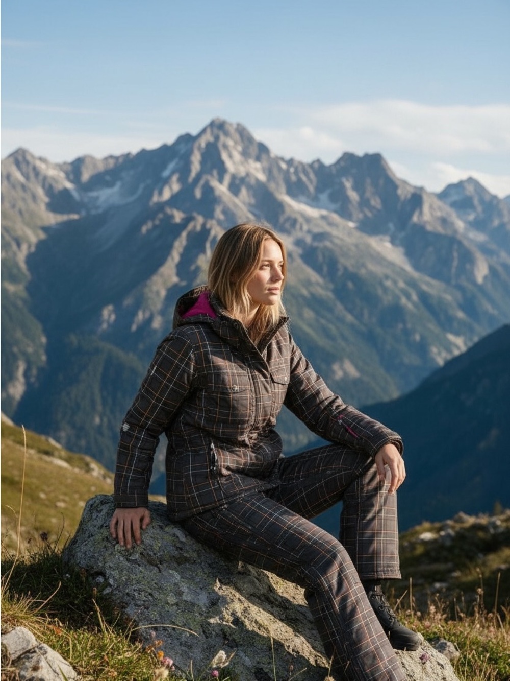 Chlorophylle teen warm winter coat and snow pants - Black and Pink - XXS